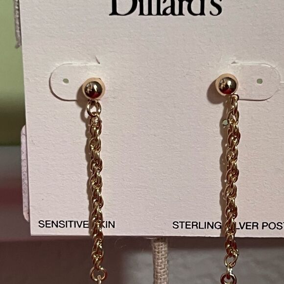 NWT Dillardās Gold Scroll DropāEarrings #JW3 - Picture 3 of 5